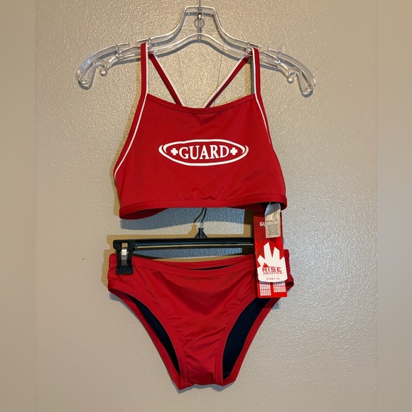 Red reversible Lifeguard/instructor Bikini Set - Picture 1 of 4